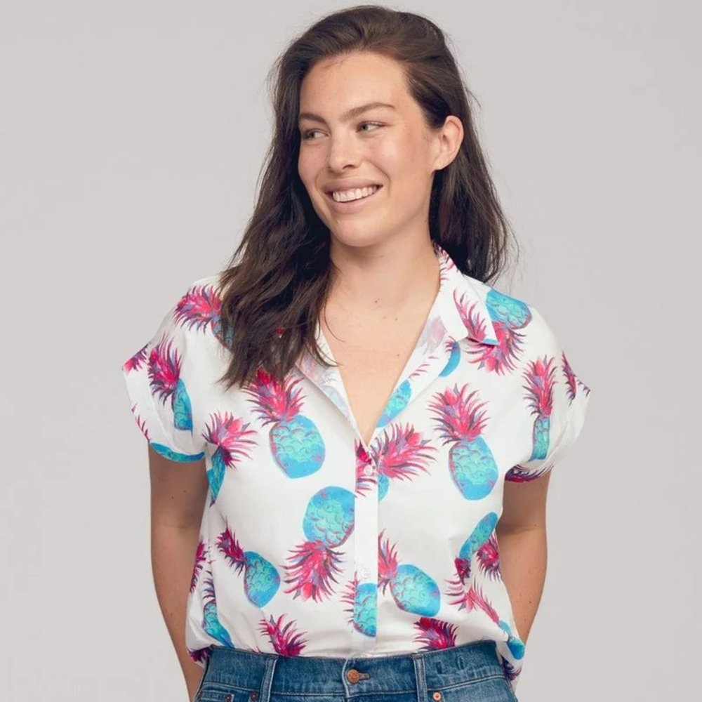 Bonobos Pineapple Print Riviera Shirt NWOT